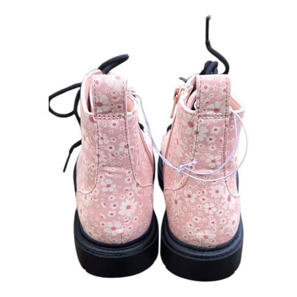 Art Class Girls’ Combat Boots – Pink Floral – Size 4 (New Without Tags) - Picture 4 of 6